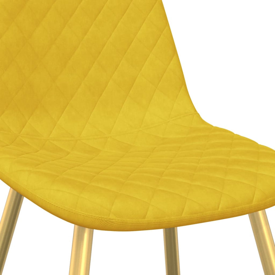 Eetkamerstoelen 2 st fluweel mosterdgeel 2 Mosterdgeel