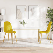 Eetkamerstoelen 2 st fluweel mosterdgeel 45x53,5x83 cm