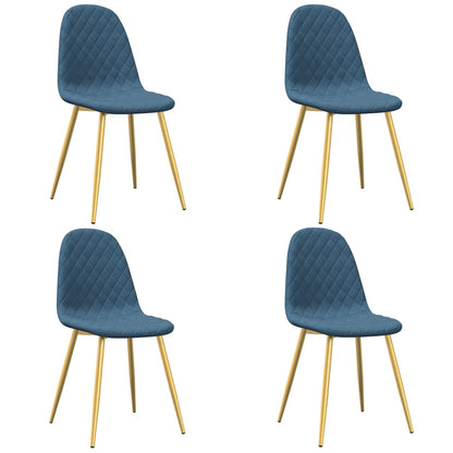 Eetkamerstoelen 4 st fluweel blauw 4 Blauw