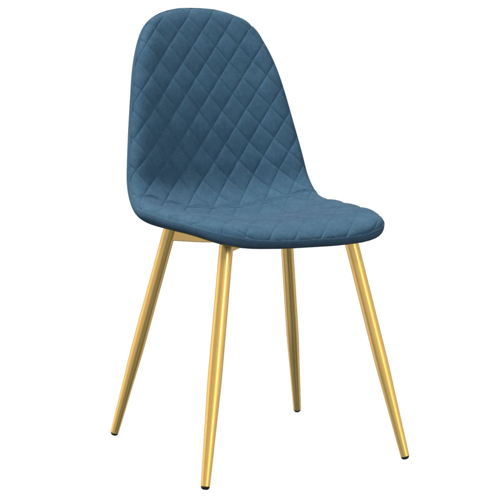 Eetkamerstoelen 4 st fluweel blauw 4 Blauw
