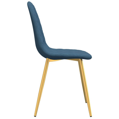 Eetkamerstoelen 4 st fluweel blauw 4 Blauw