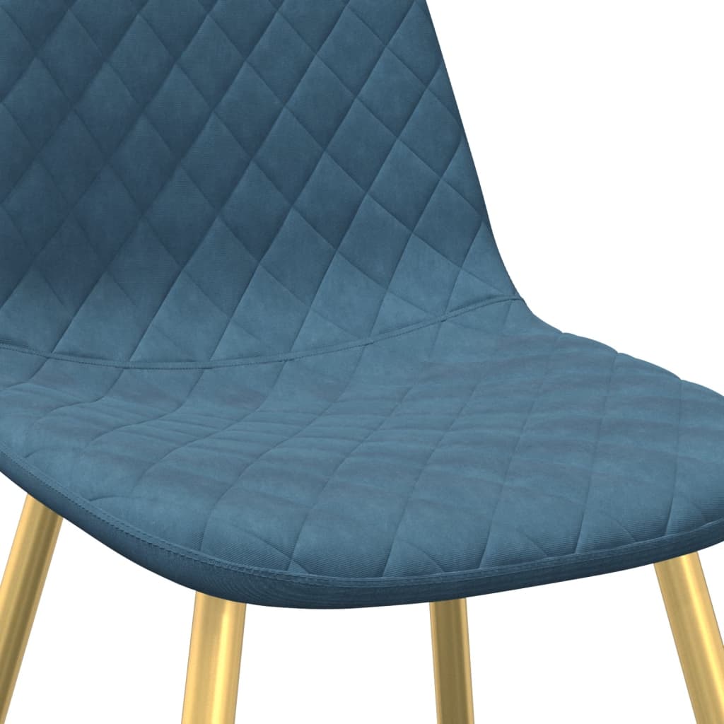 Eetkamerstoelen 4 st fluweel blauw 4 Blauw