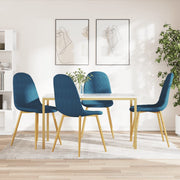 Eetkamerstoelen 4 st fluweel blauw 45x53,5x83 cm