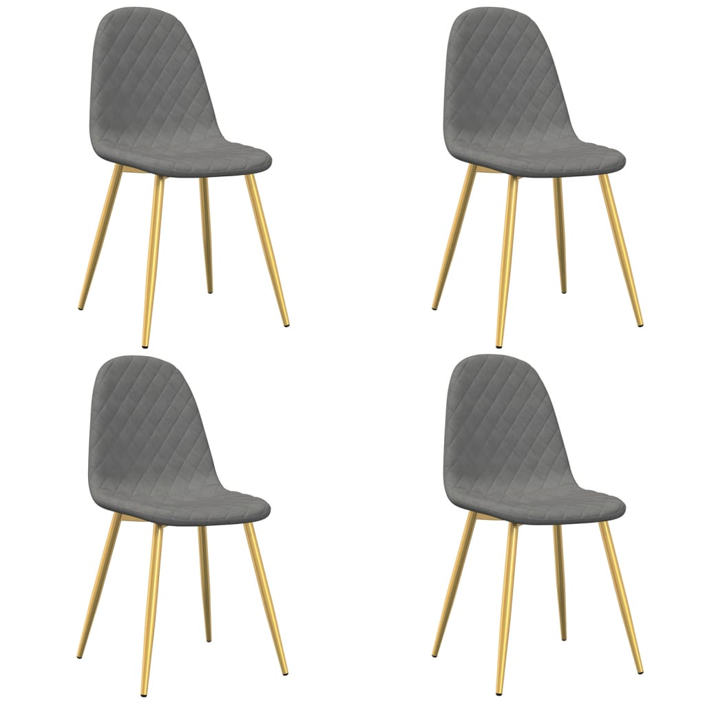Eetkamerstoelen 4 st fluweel lichtgrijs 4 Lichtgrijs