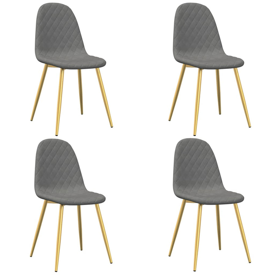 Eetkamerstoelen 4 st fluweel lichtgrijs 4 Lichtgrijs