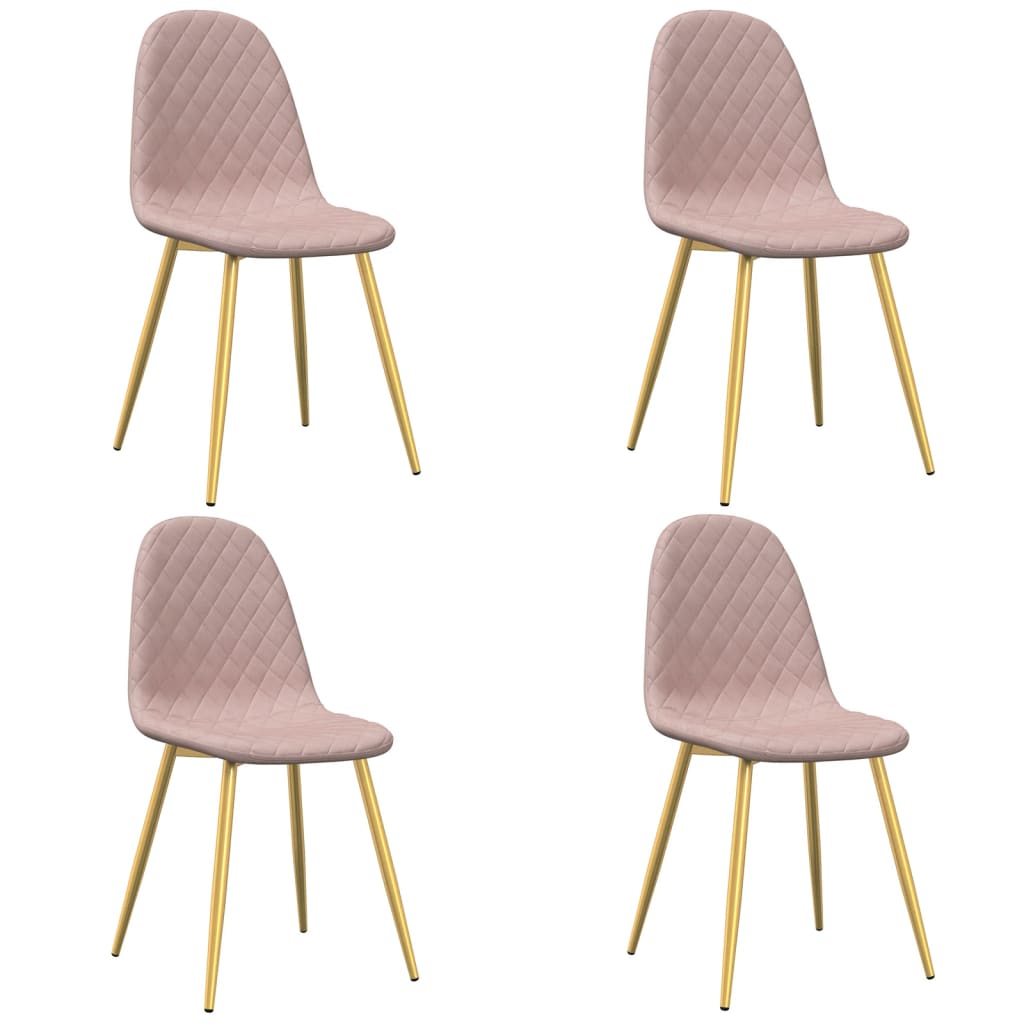 Eetkamerstoelen 4 st fluweel roze 4 Roze