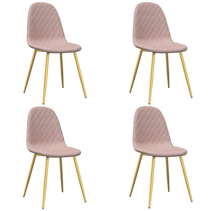 Eetkamerstoelen 4 st fluweel roze 4 Roze