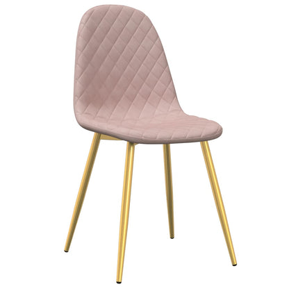 Eetkamerstoelen 4 st fluweel roze 4 Roze