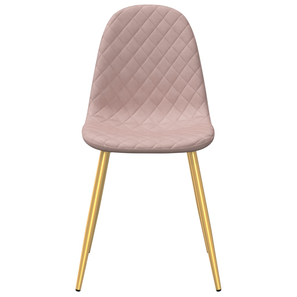 Eetkamerstoelen 4 st fluweel roze 4 Roze
