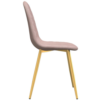 Eetkamerstoelen 4 st fluweel roze 4 Roze