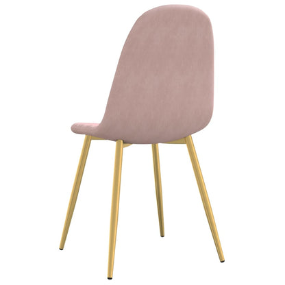 Eetkamerstoelen 4 st fluweel roze 4 Roze