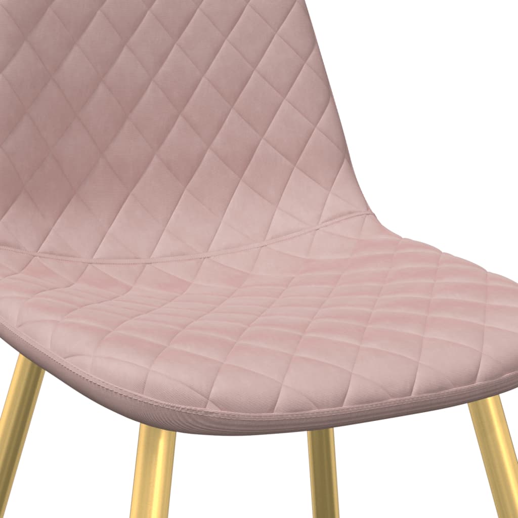 Eetkamerstoelen 4 st fluweel roze 4 Roze