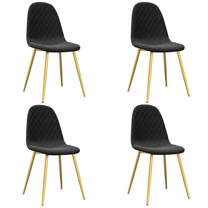 Eetkamerstoelen 4 st fluweel zwart 4 Zwart