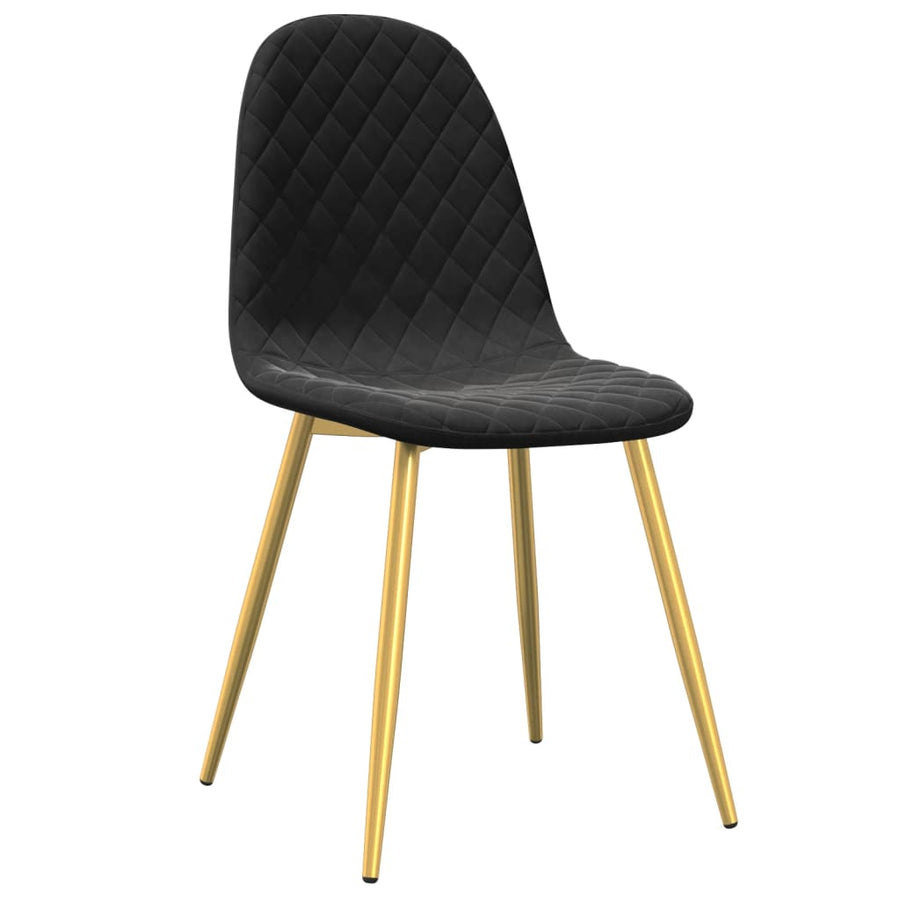 Eetkamerstoelen 4 st fluweel zwart 4 Zwart