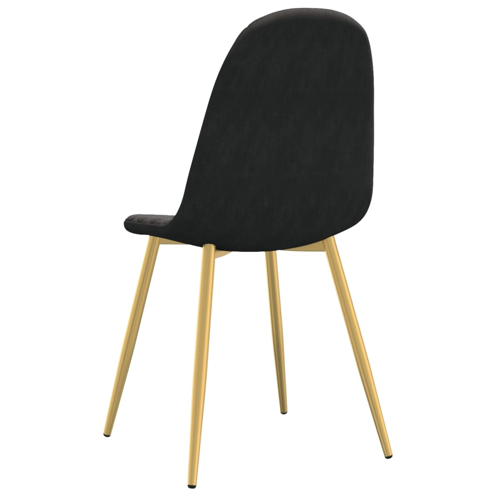 Eetkamerstoelen 4 st fluweel zwart 4 Zwart