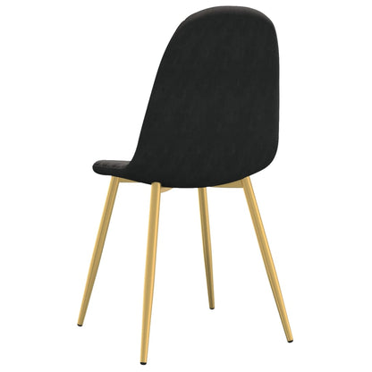 Eetkamerstoelen 4 st fluweel zwart 4 Zwart