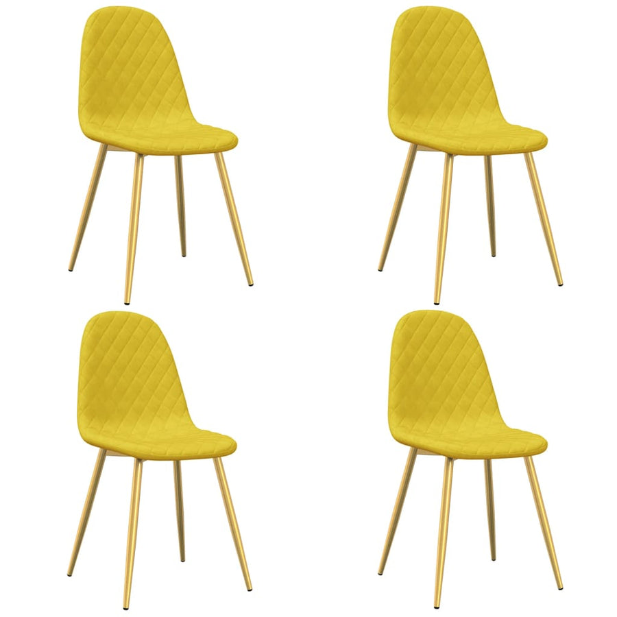 Eetkamerstoelen 4 st fluweel mosterdgeel 4 Mosterdgeel