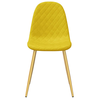 Eetkamerstoelen 4 st fluweel mosterdgeel 4 Mosterdgeel