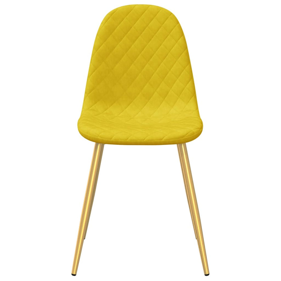 Eetkamerstoelen 4 st fluweel mosterdgeel 4 Mosterdgeel