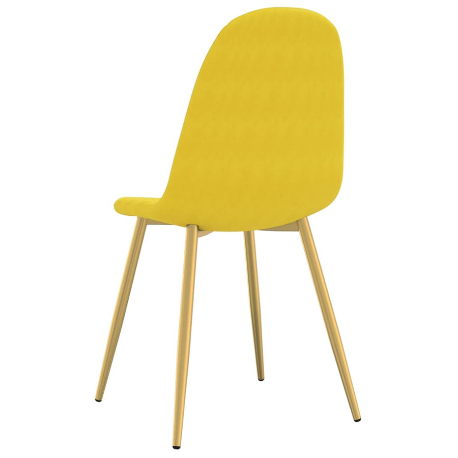 Eetkamerstoelen 4 st fluweel mosterdgeel 4 Mosterdgeel