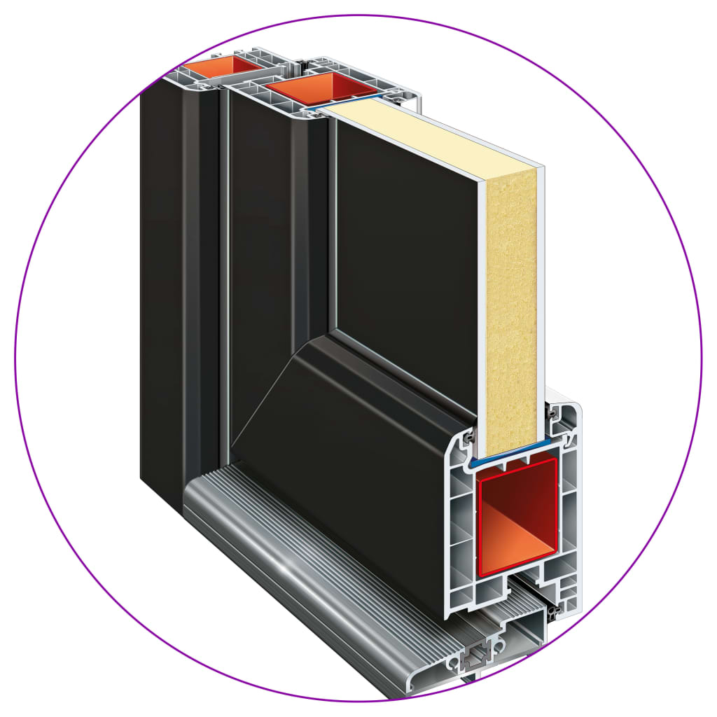 Voordeur 98x208 cm antraciet 1 98 x 208 cm Antraciet