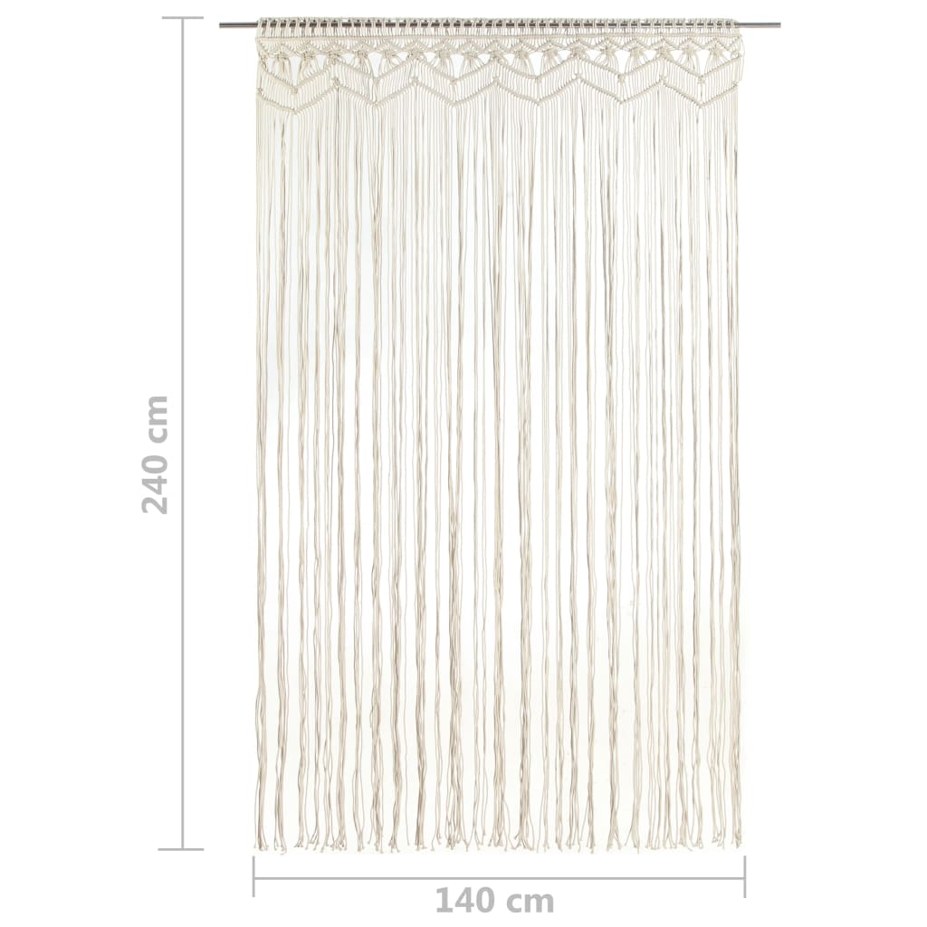 Gordijn Macramé 40X240 Cm Katoen Crème