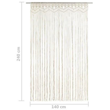 Gordijn Macramé 40X240 Cm Katoen Crème
