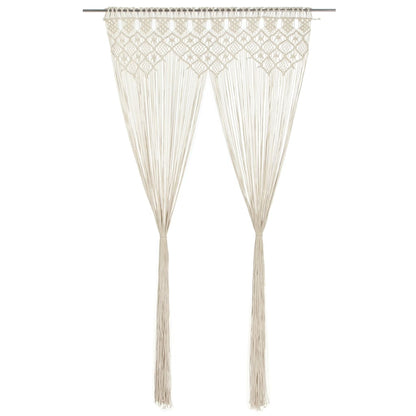 Gordijn Macramé 40X240 Cm Katoen Crème