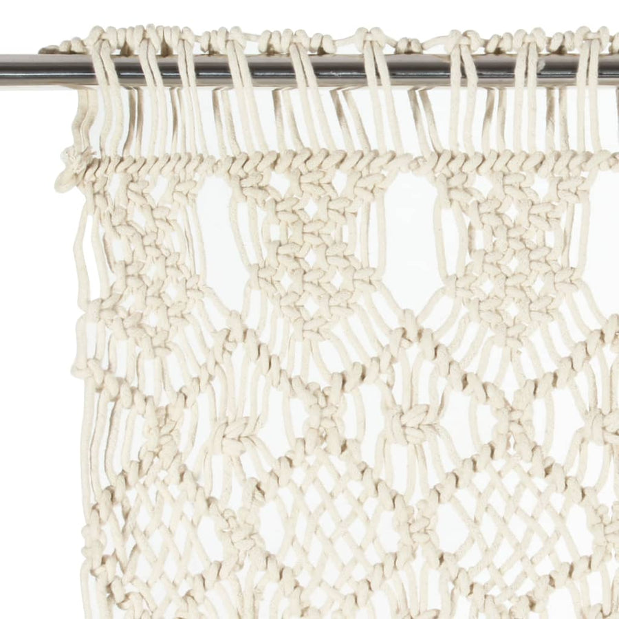 Gordijn Macramé 40X240 Cm Katoen Crème