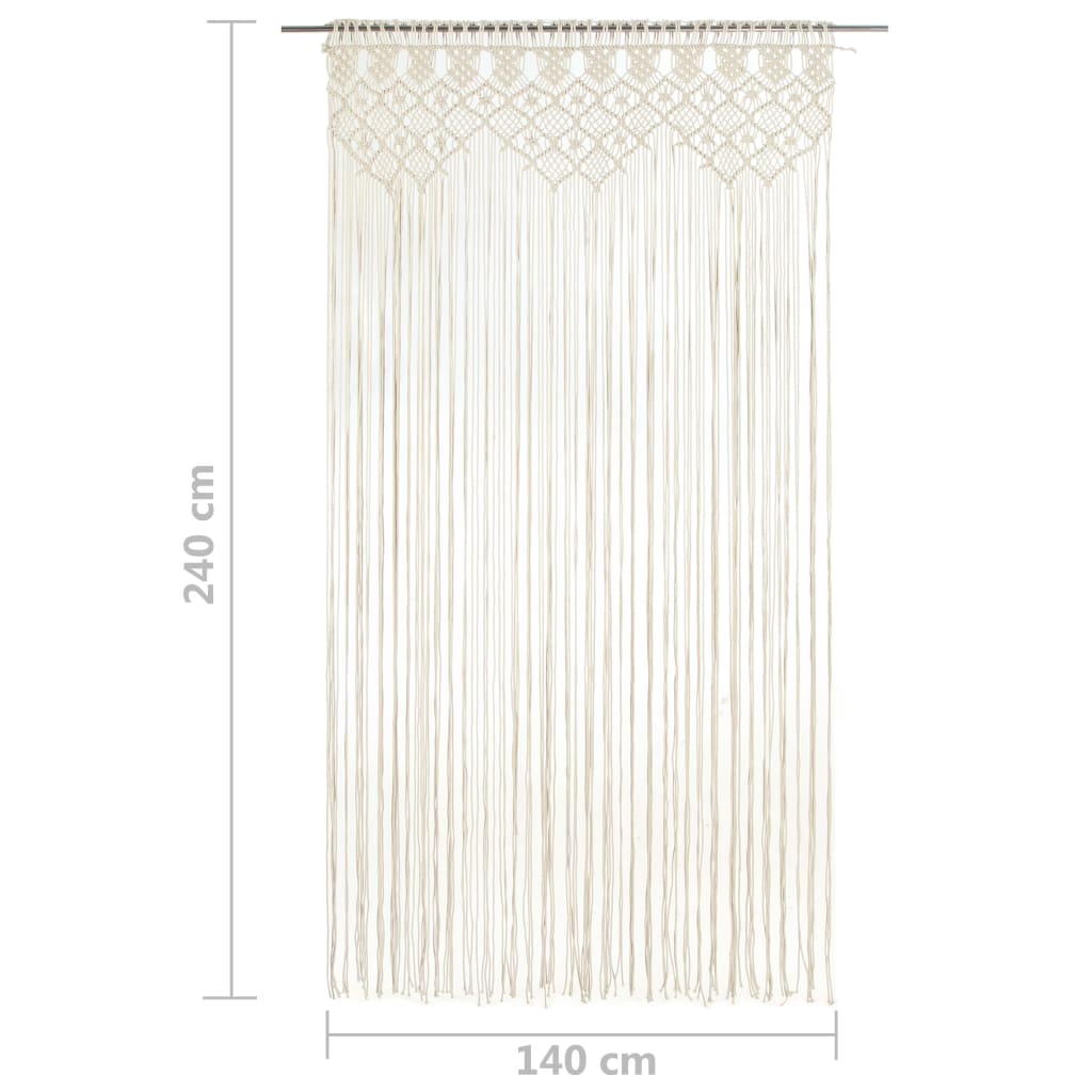 Gordijn Macramé 40X240 Cm Katoen Crème