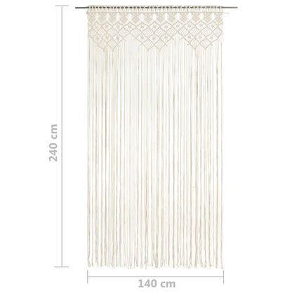 Gordijn Macramé 40X240 Cm Katoen Crème