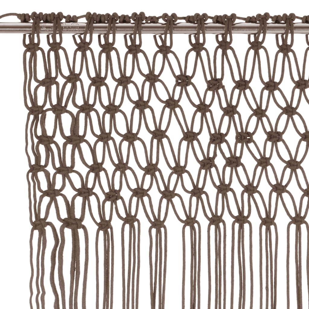 Gordijn Macramé 40X240 Cm Katoen Taupe
