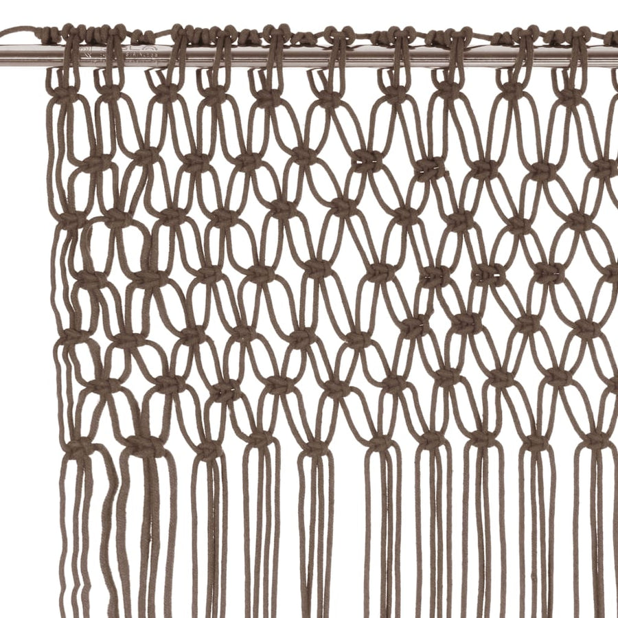 Gordijn Macramé 40X240 Cm Katoen Taupe