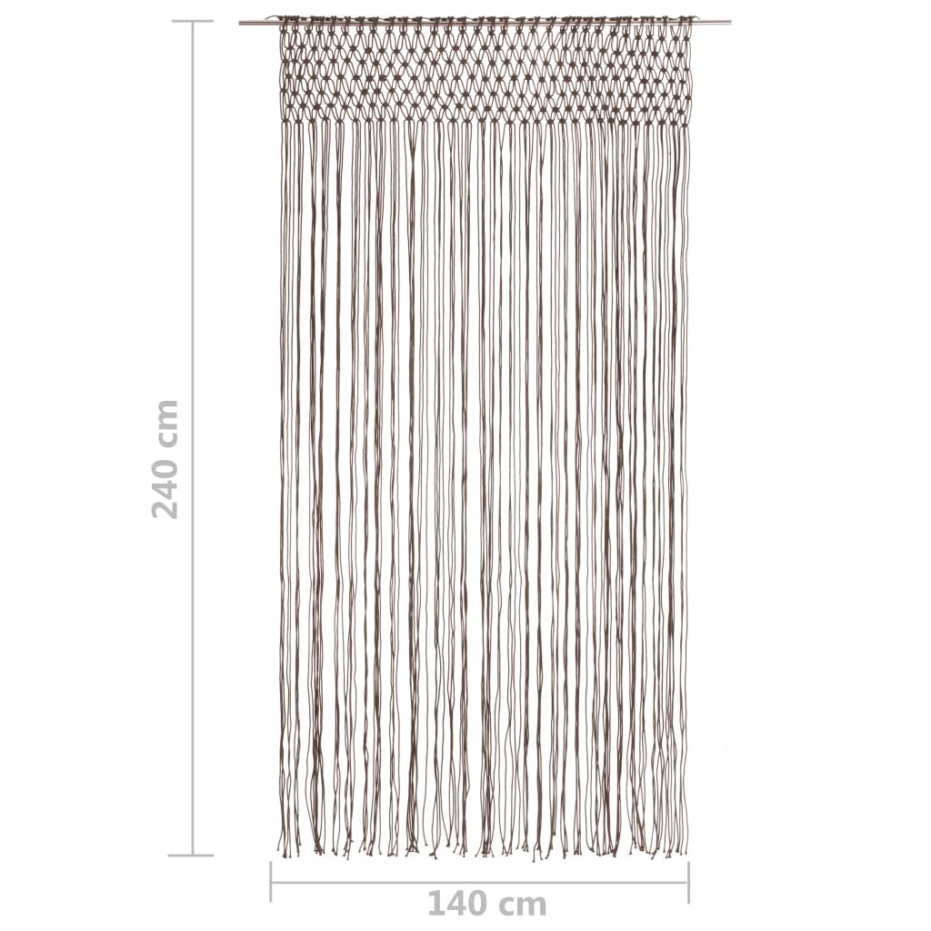 Gordijn Macramé 40X240 Cm Katoen Taupe