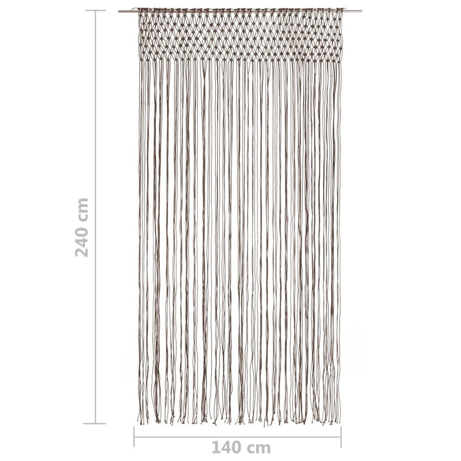 Gordijn Macramé 40X240 Cm Katoen Taupe