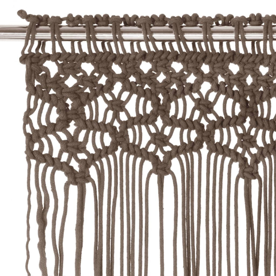 Gordijn Macramé 140X240 Cm Katoen Taupe
