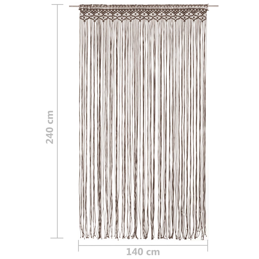 Gordijn Macramé 140X240 Cm Katoen Taupe
