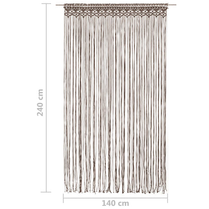 Gordijn Macramé 140X240 Cm Katoen Taupe