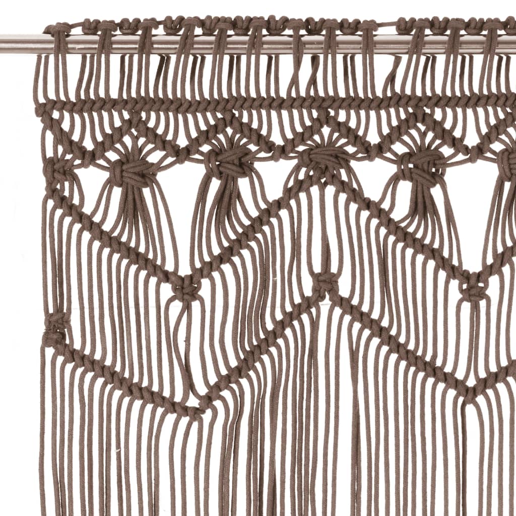 Gordijn Macramé 40X240 Cm Katoen Taupe