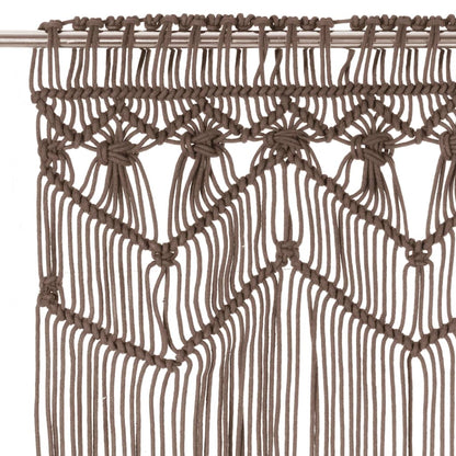 Gordijn Macramé 40X240 Cm Katoen Taupe