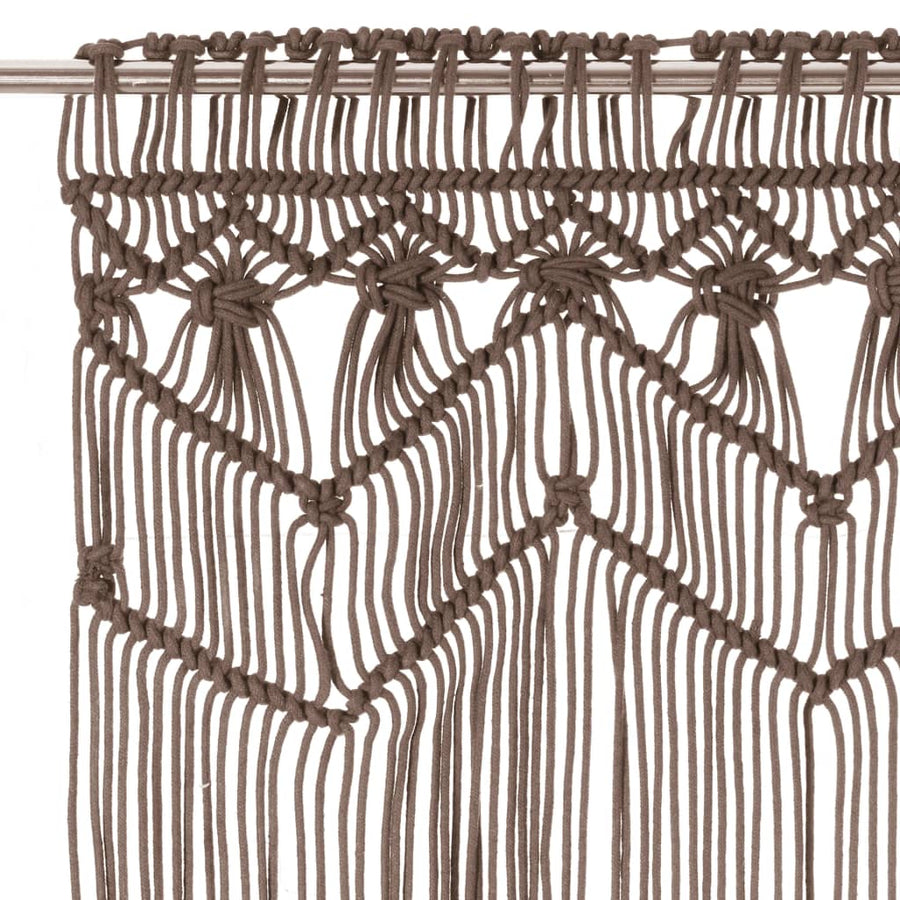 Gordijn Macramé 40X240 Cm Katoen Taupe