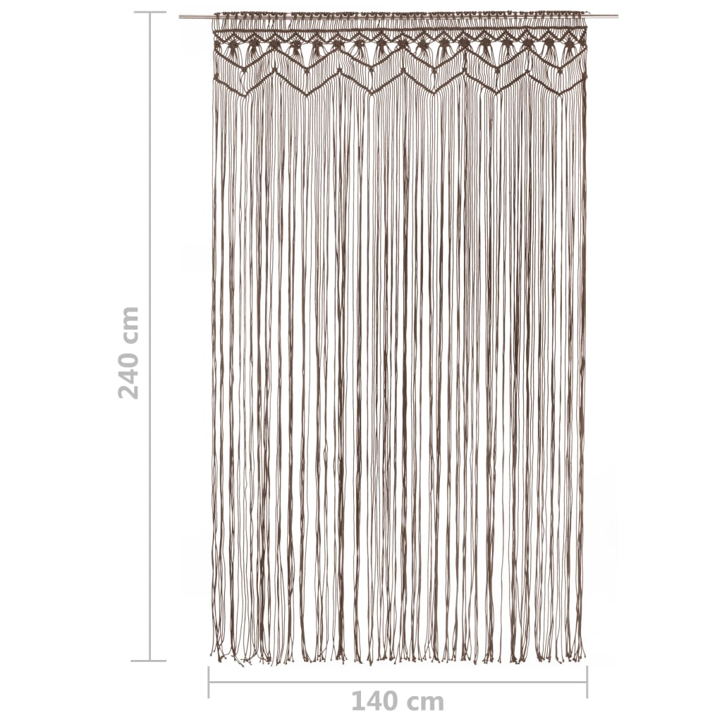 Gordijn Macramé 40X240 Cm Katoen Taupe