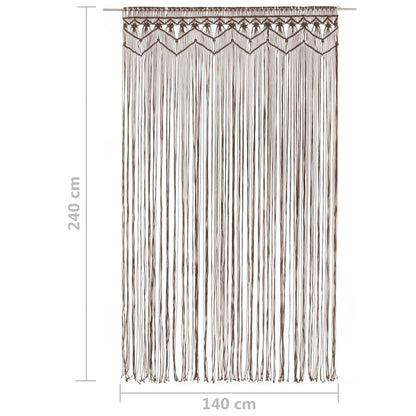 Gordijn Macramé 40X240 Cm Katoen Taupe