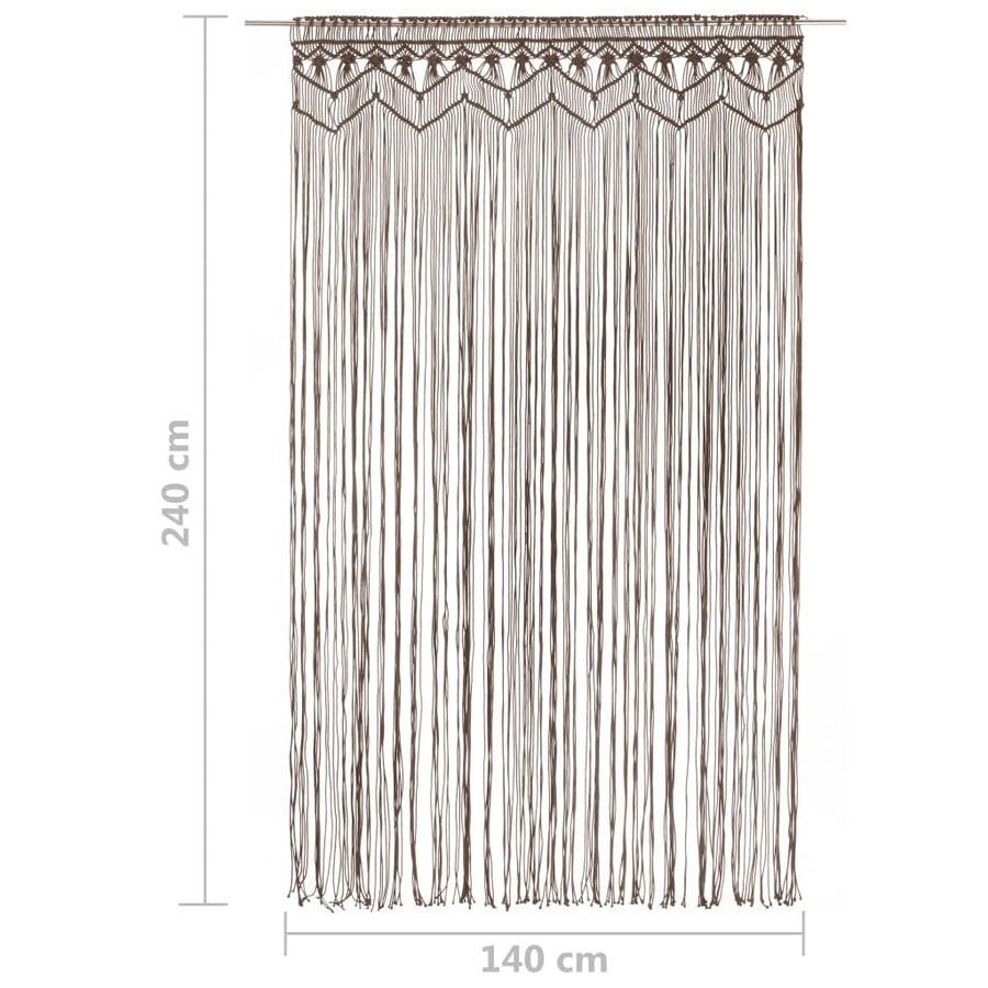Gordijn Macramé 40X240 Cm Katoen Taupe