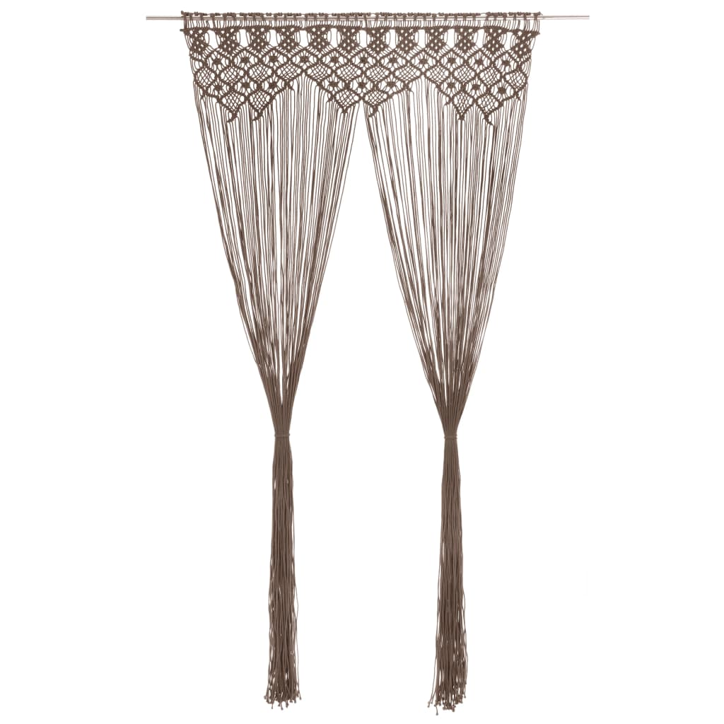 Gordijn Macramé 140X240 Cm Katoen Taupe