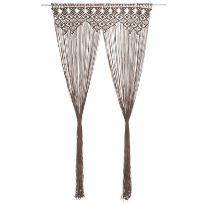 Gordijn Macramé 140X240 Cm Katoen Taupe