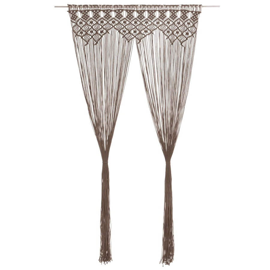 Gordijn Macramé 140X240 Cm Katoen Taupe