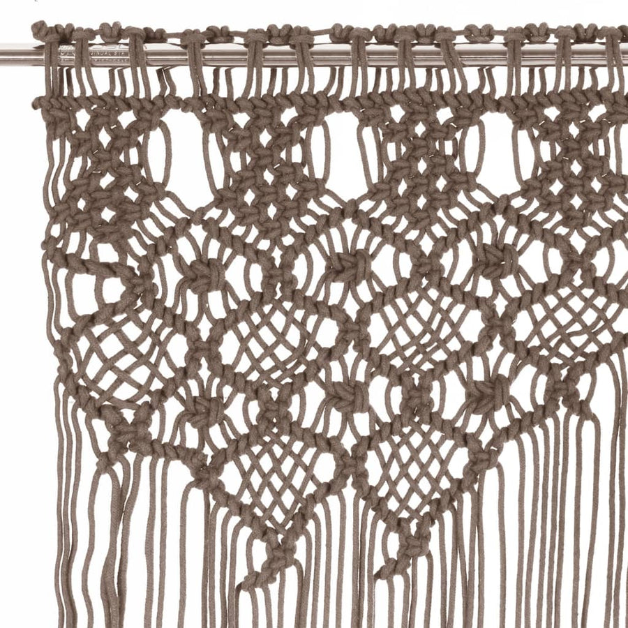 Gordijn Macramé 140X240 Cm Katoen Taupe