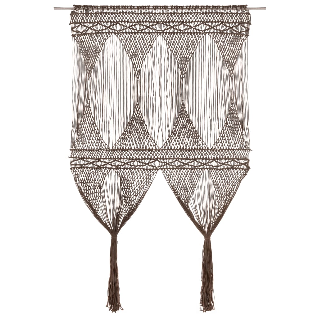 Gordijn Macramé 140X240 Cm Katoen Taupe