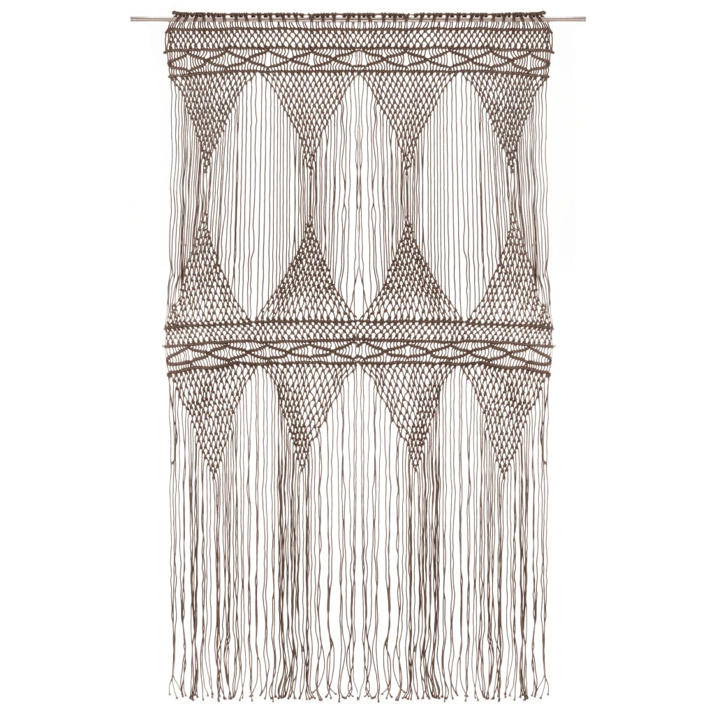 Gordijn Macramé 140X240 Cm Katoen Taupe
